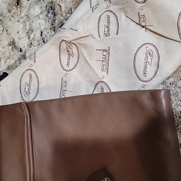 Borbonese large Clutch Brown Leather Bag with Textured Strap - Picture 14 of 14